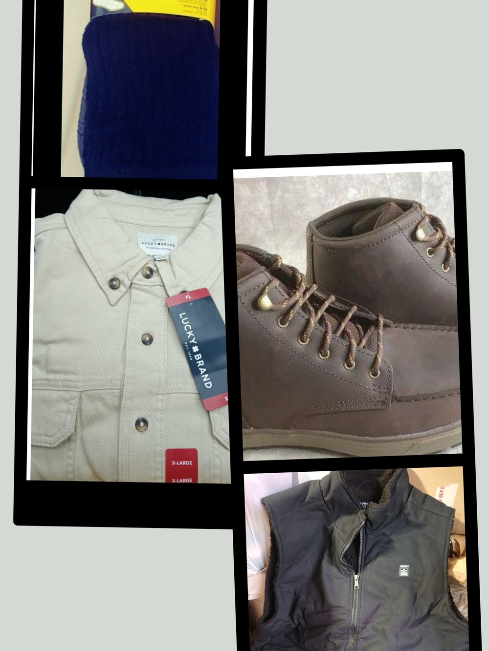 Lucky Brand, DeWalt Menβs Brown Leather Lace-Up Boots Plus Set